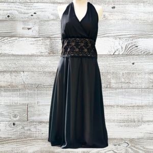 Connected Petite Black halter dress